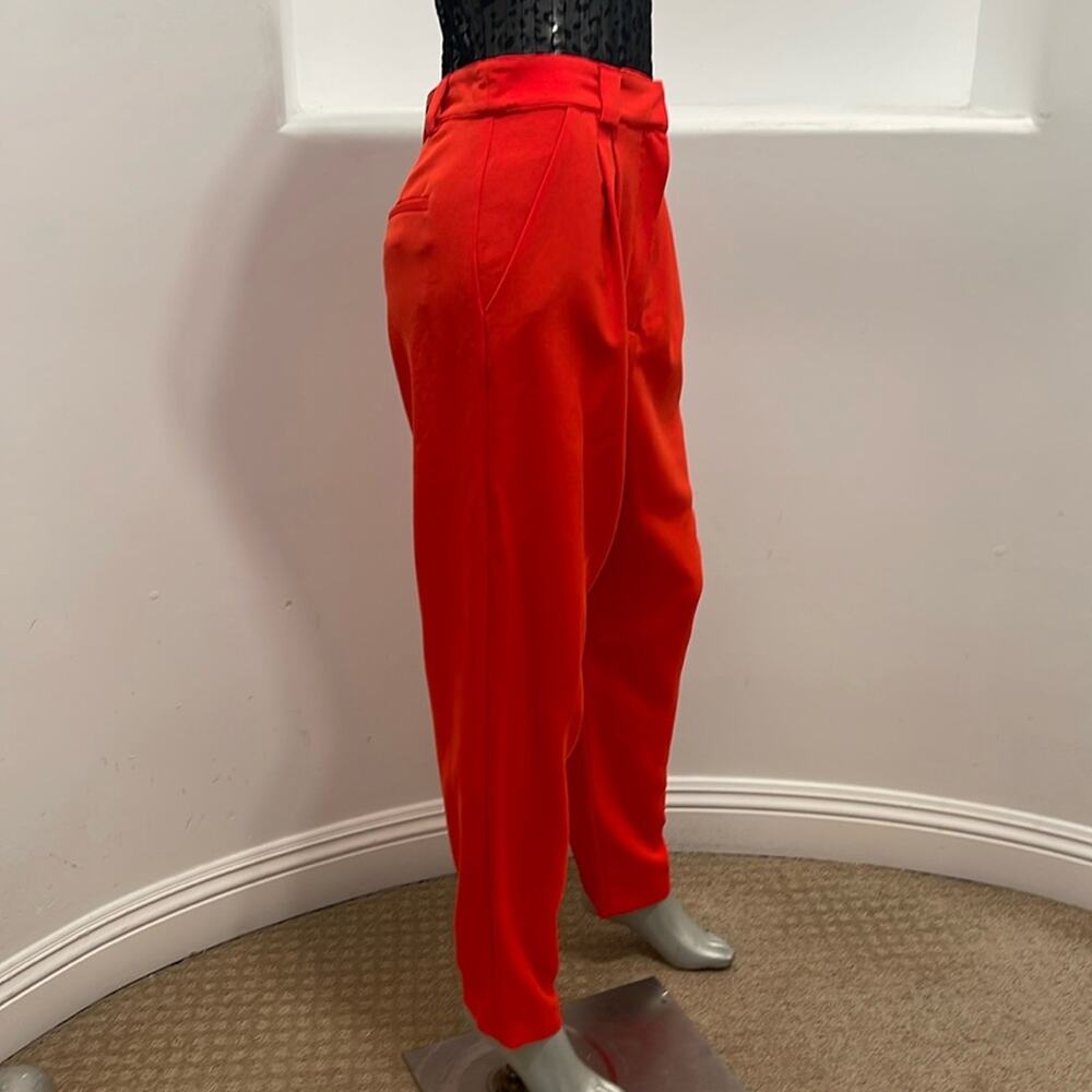 A.L.C. Pleat-front Straight Leg High Rise Straight Leg Pants in Ruby Red - Picture 7 of 14